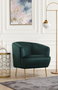 Atelier Del Sofa Sillón Orejero Verde Patas Doradas 83x75x72 cm
